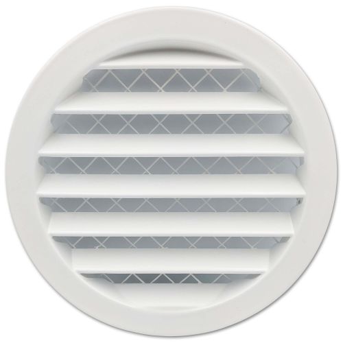 czerpnia wyrzutnia aluminiowa ścienna z lamellą i siatką ochronną biała