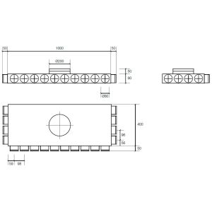 Rozdzielacz kątowy trójstronny fi 160 18 x 75 (4, 10, 4)