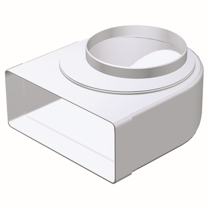 Kolano łączne mimośrodkowe 220x90 mm / fi 150 mm , białe