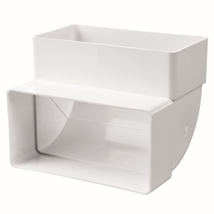 Kolano pionowe 110x55 mm , 90st., białe